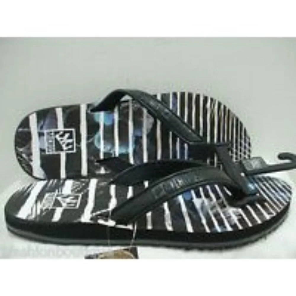 MICROS Mens Flip Flops Thong Sandal MZSD-353 Black/White Size 9 New